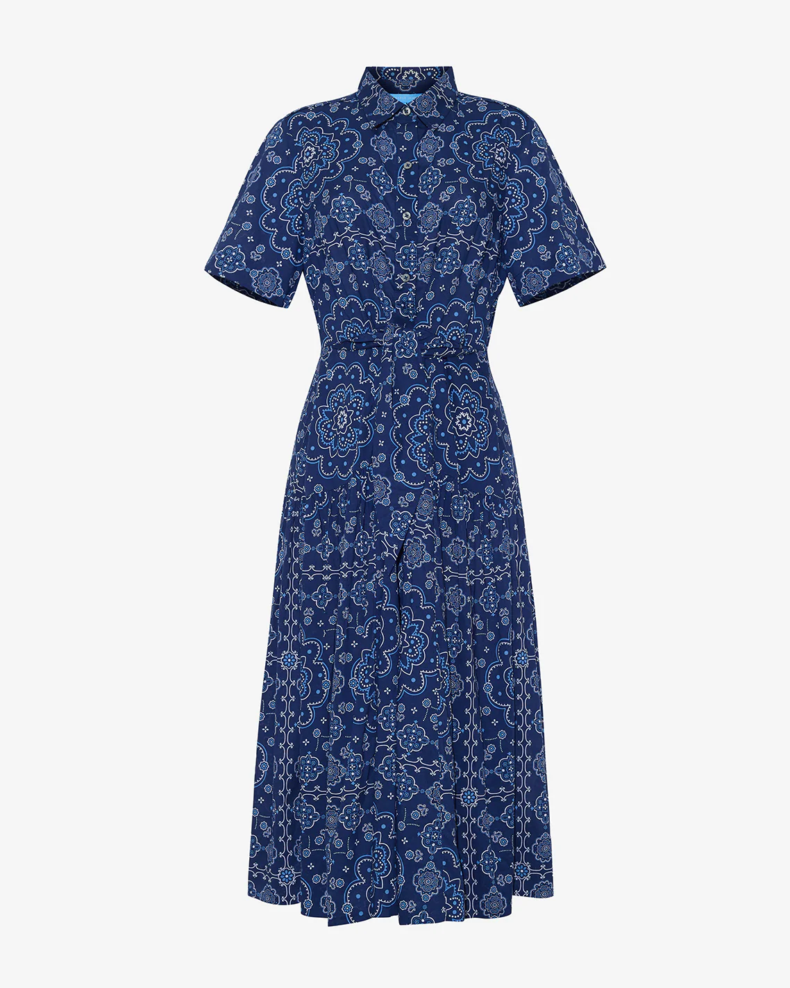 Riley Midi Shirtdress in Bandana Blue - Image 3