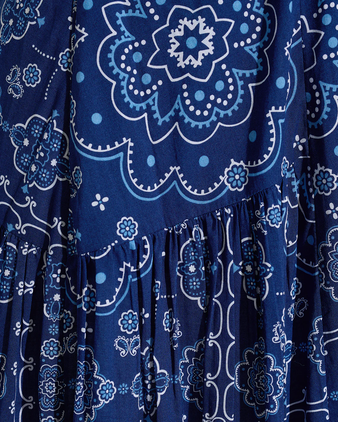 Riley Midi Shirtdress in Bandana Blue - Image 4