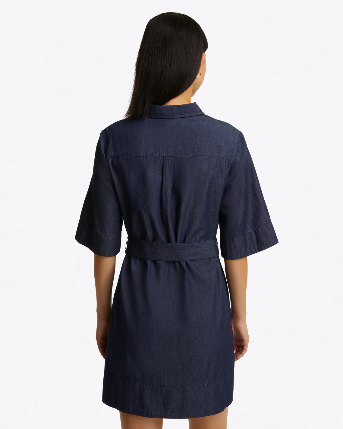 Riley Mini Shirtdress in Chambray - Image 3