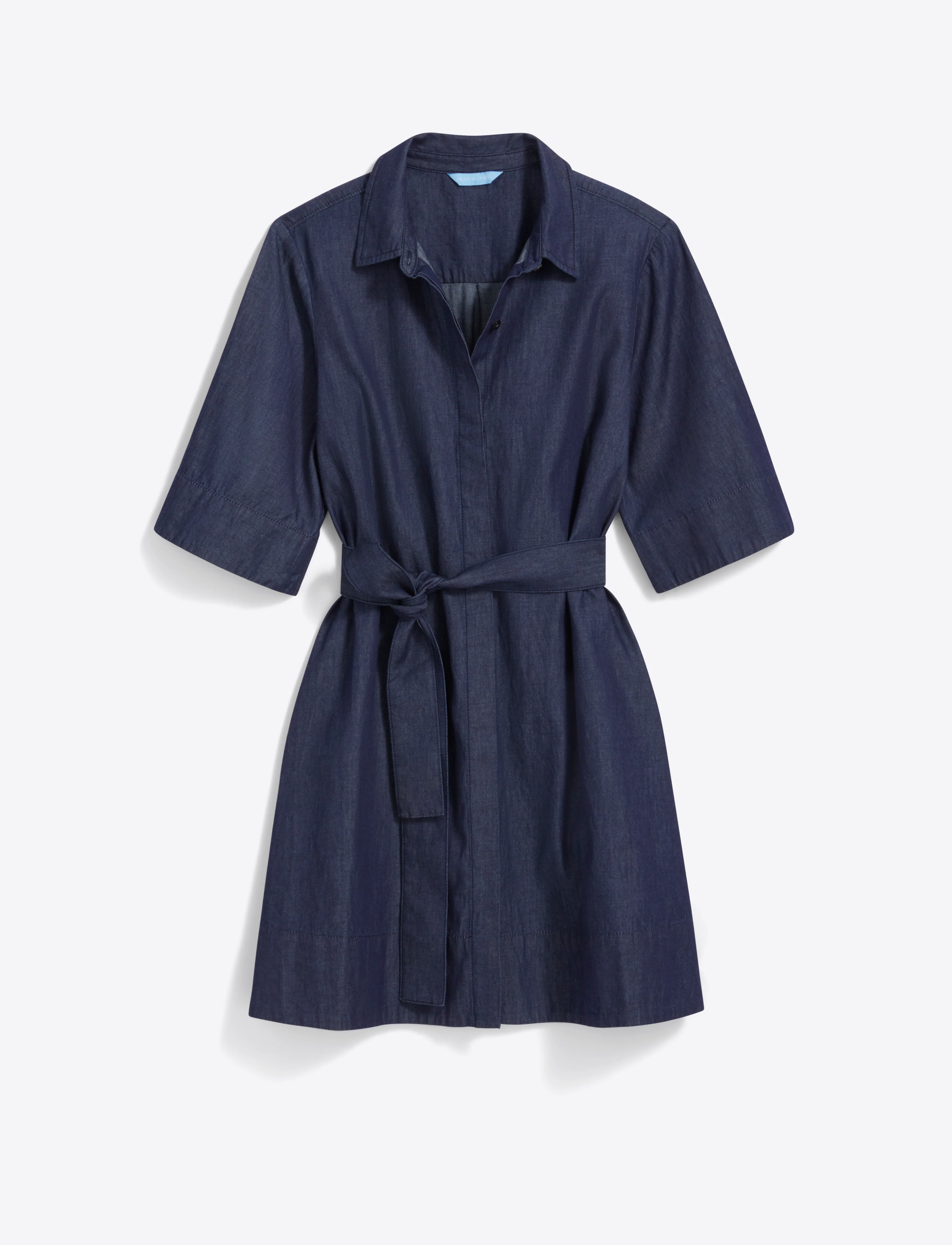 Riley Mini Shirtdress in Chambray - Image 5