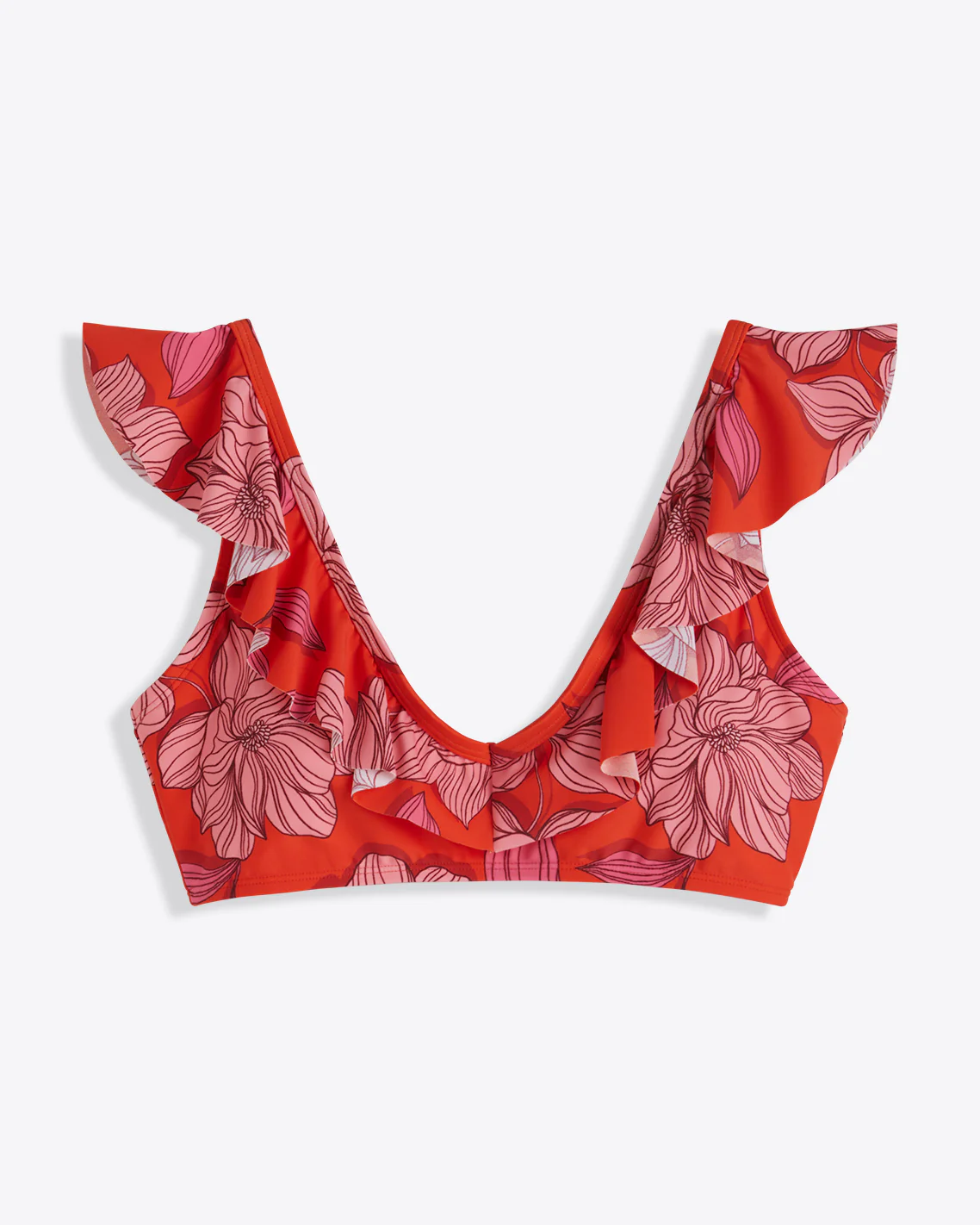 Red Magnolia Ruffle Bralette - Image 3
