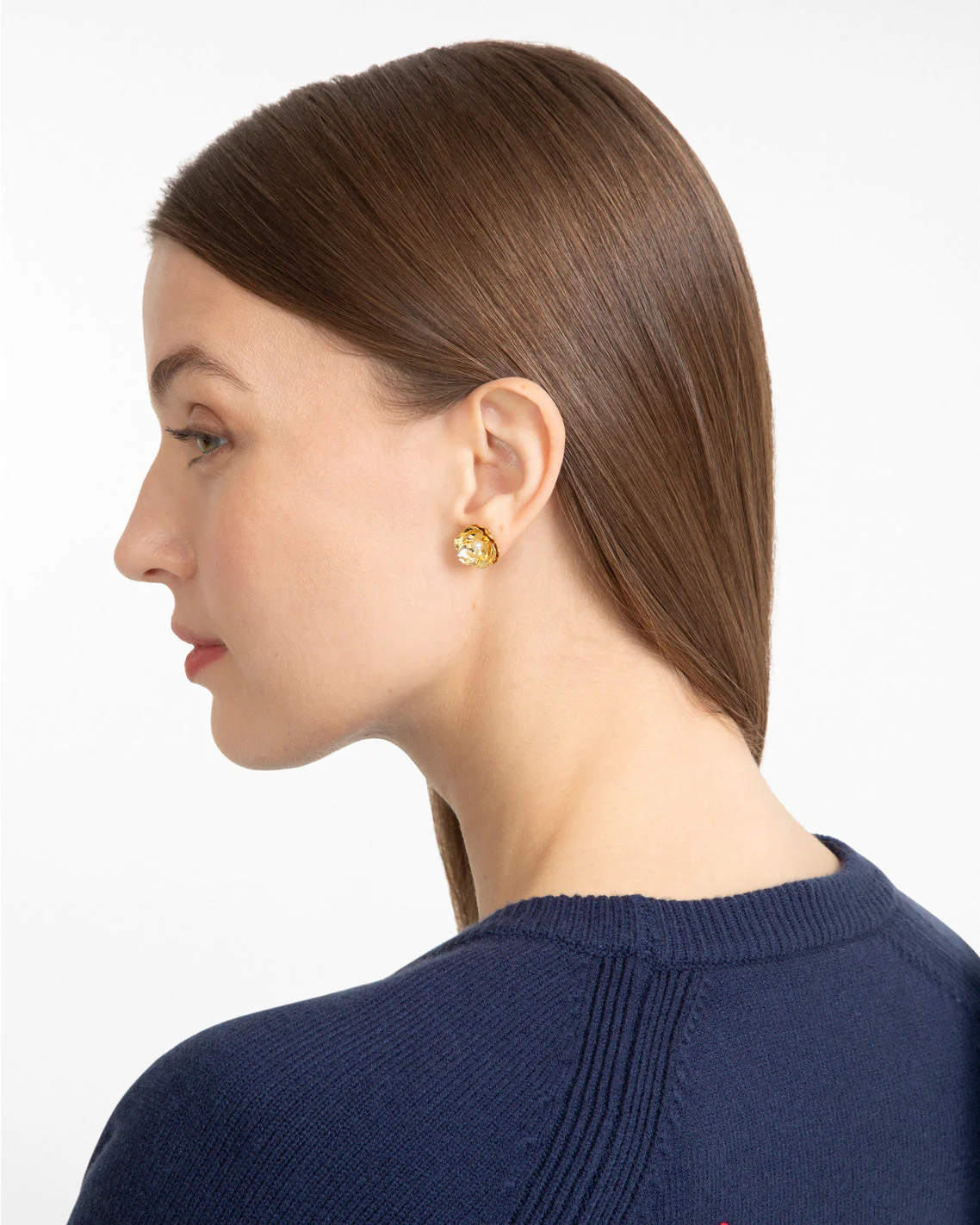 Ruffle Flower Stud Earrings - Image 3