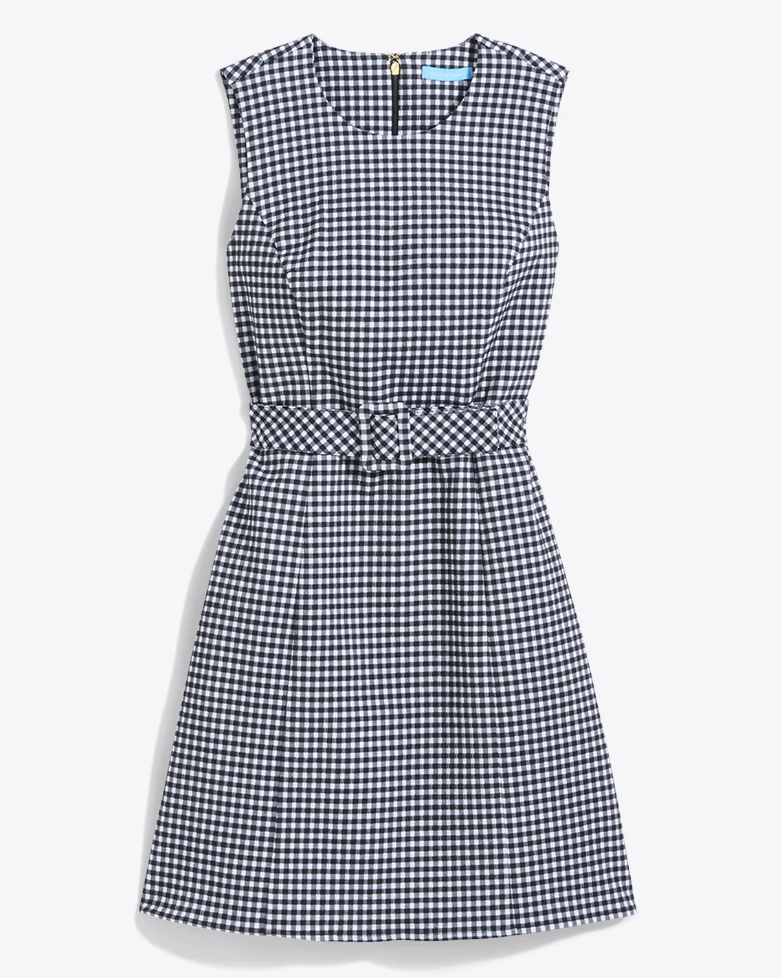 Sadie Belted Shift Dress in Textured Gingham - Image 4