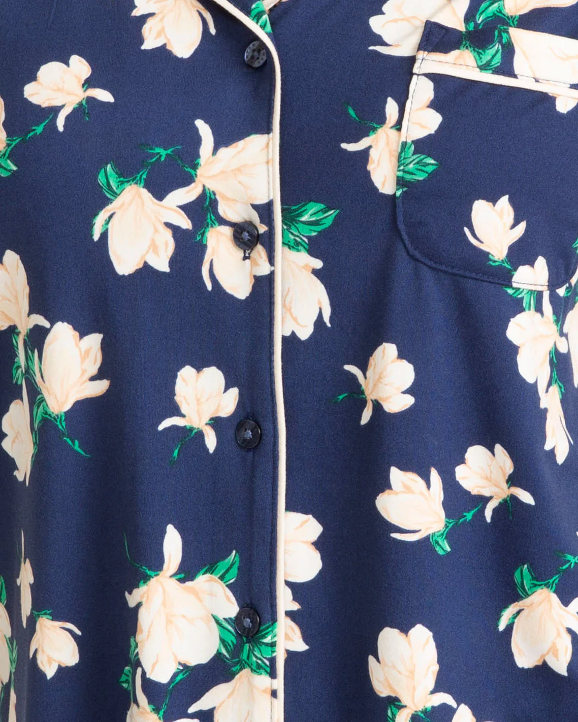 Sara Pajama Set in Navy Magnolia - Image 4