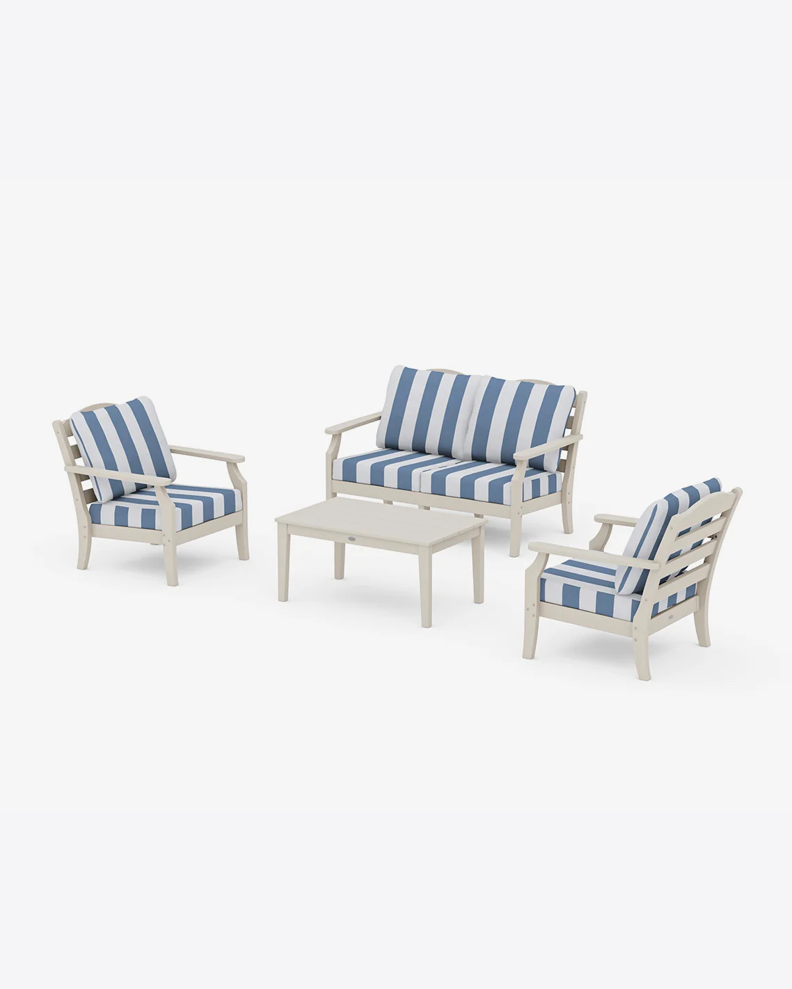 Savannah 4-Piece Deep Seating Set with Loveseat in Cabana Stripe