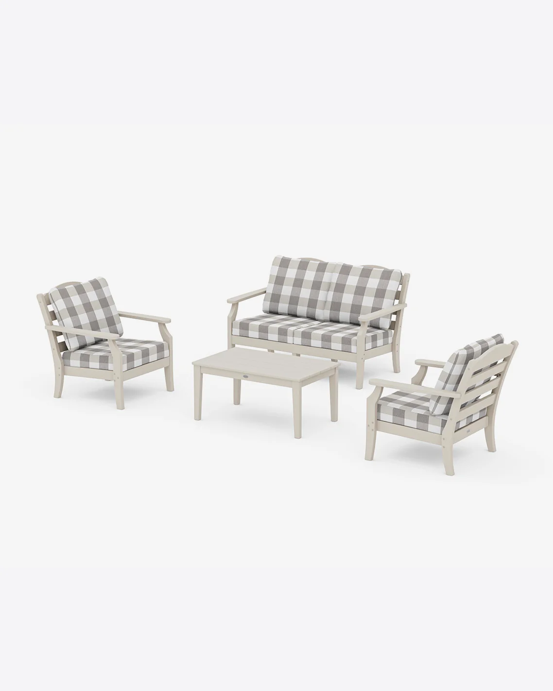 Savannah 4-Piece Deep Seating Set with Loveseat in Buffalo Plaid