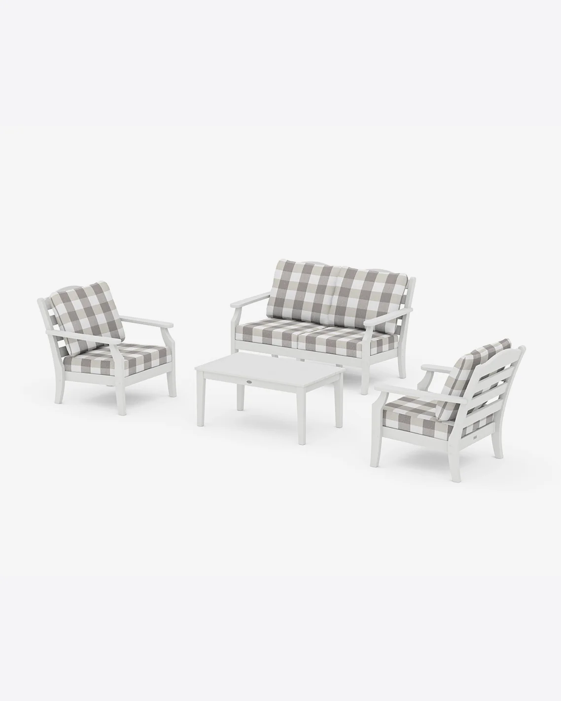 Savannah 4-Piece Deep Seating Set with Loveseat in Buffalo Plaid