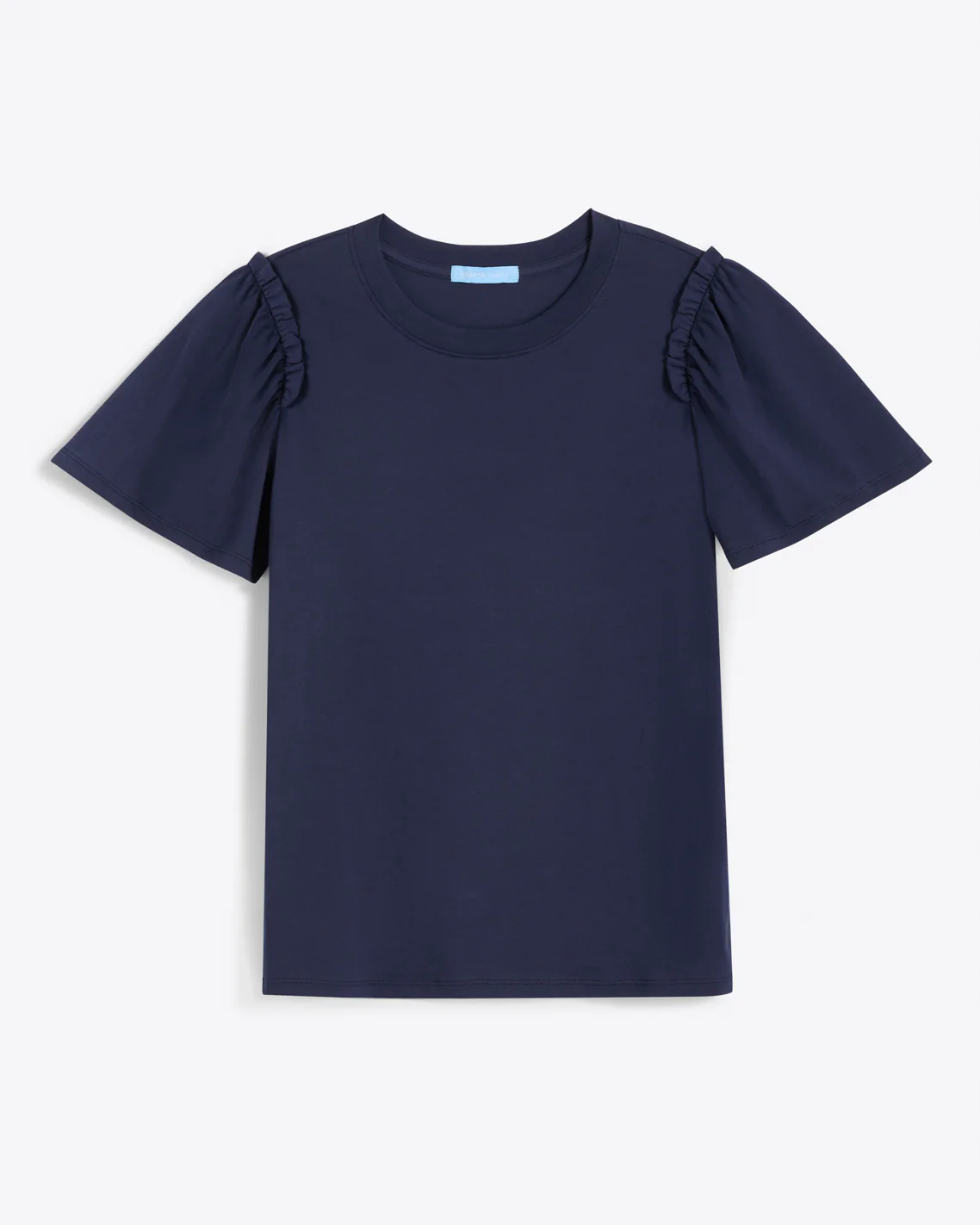Short Sleeve Easy Knit Top in Navy - Image 4