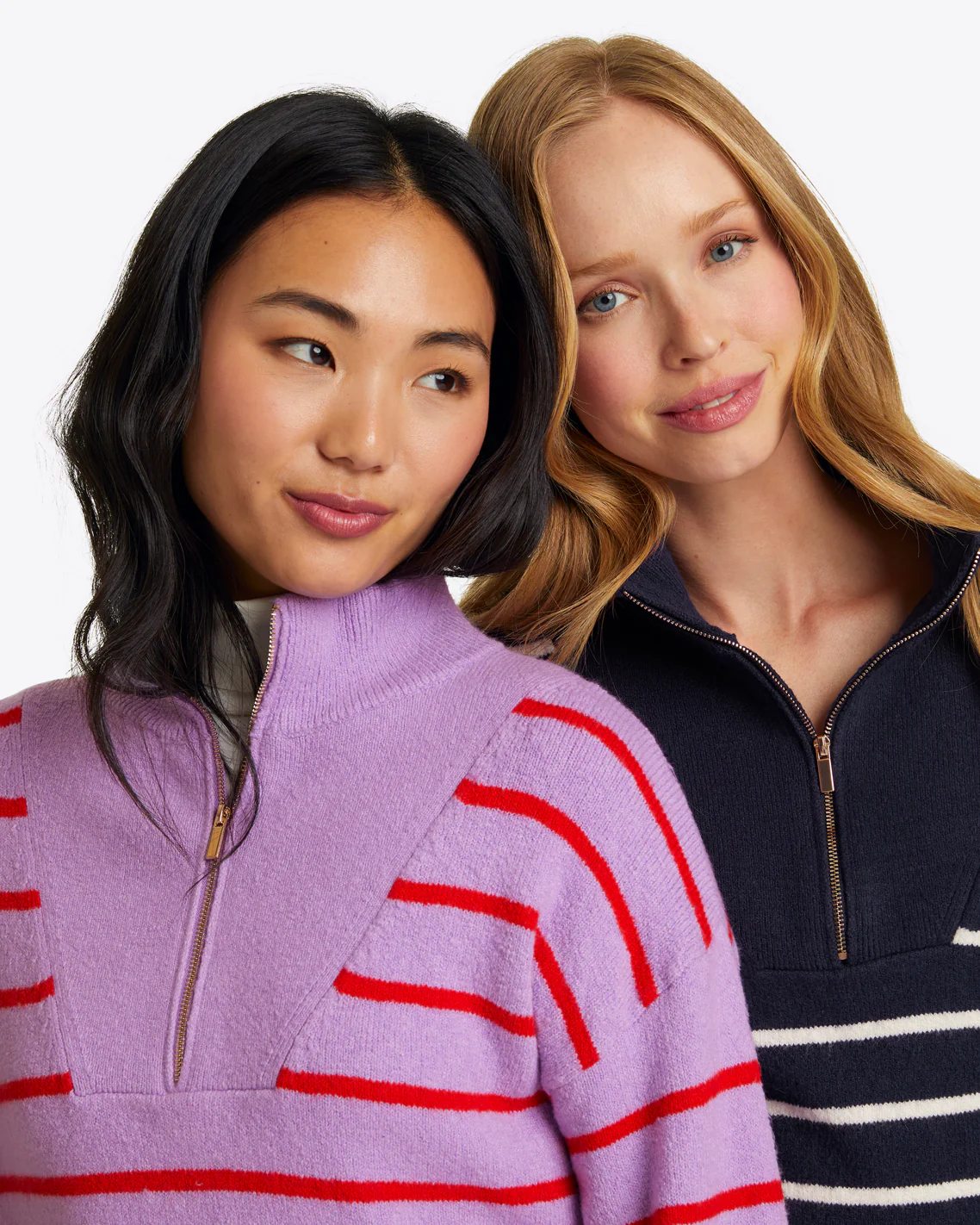 Quarter Zip Sweater in Mariner Stripe - Image 5