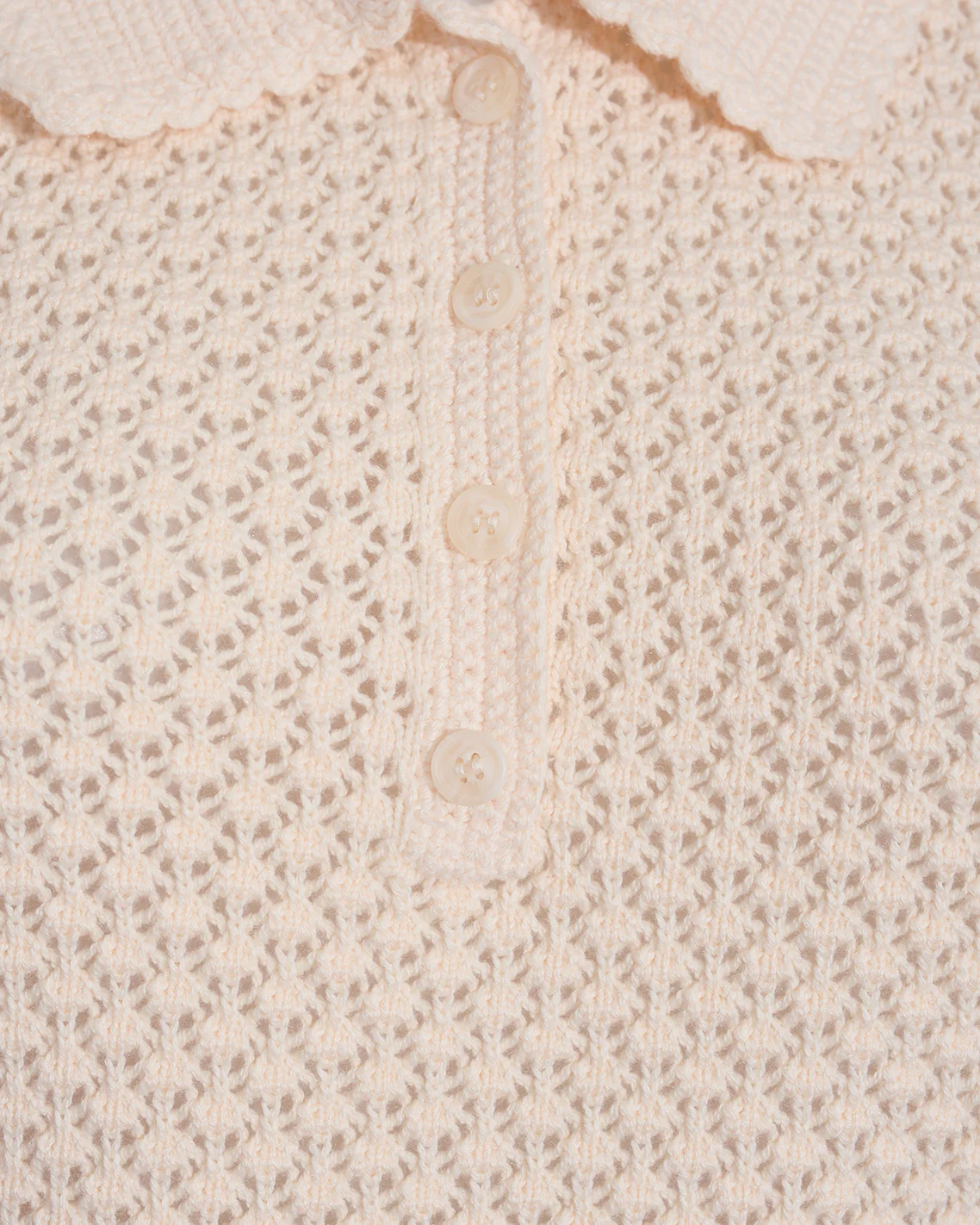 Sweater Polo with Scalloped Collar - Image 3