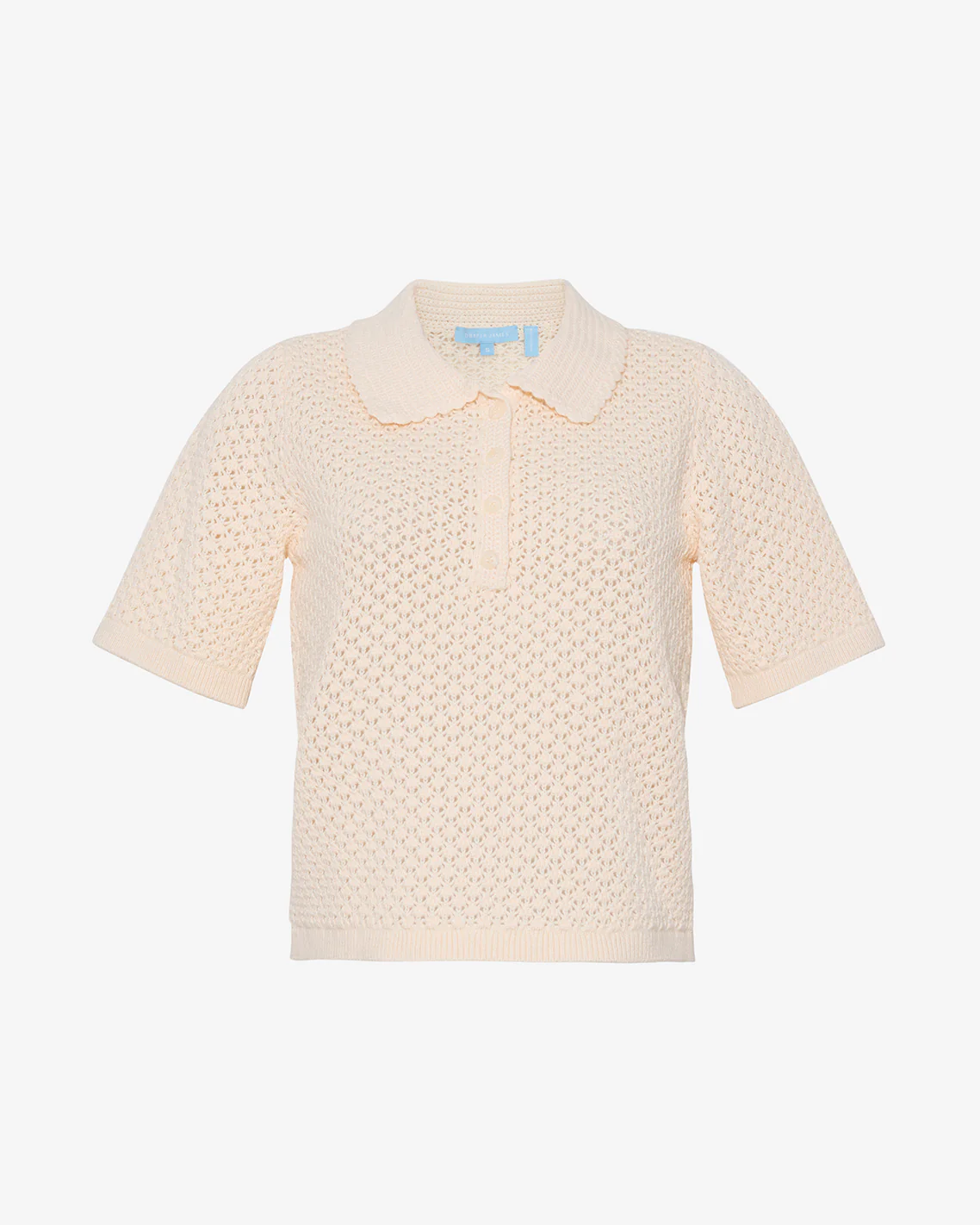 Sweater Polo with Scalloped Collar - Image 4