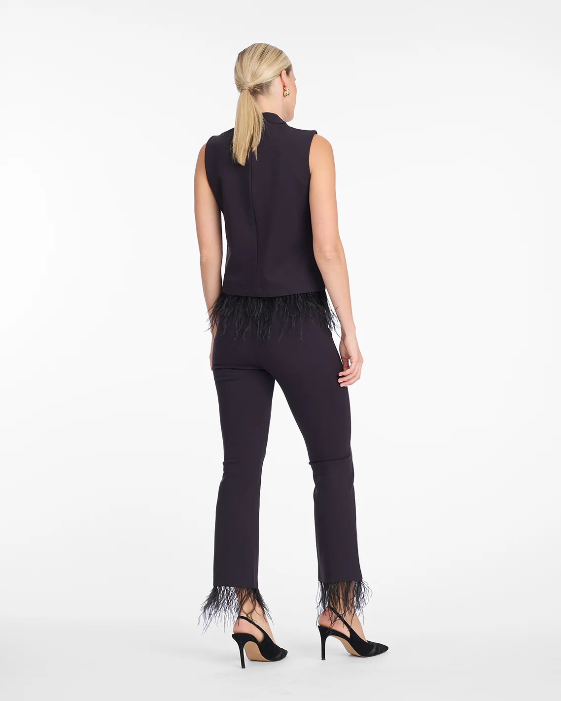 Trousers with Feather Trim - Image 3