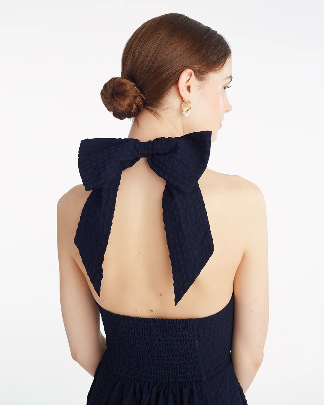 Violeta Halter Neck Dress in Seersucker - Image 4