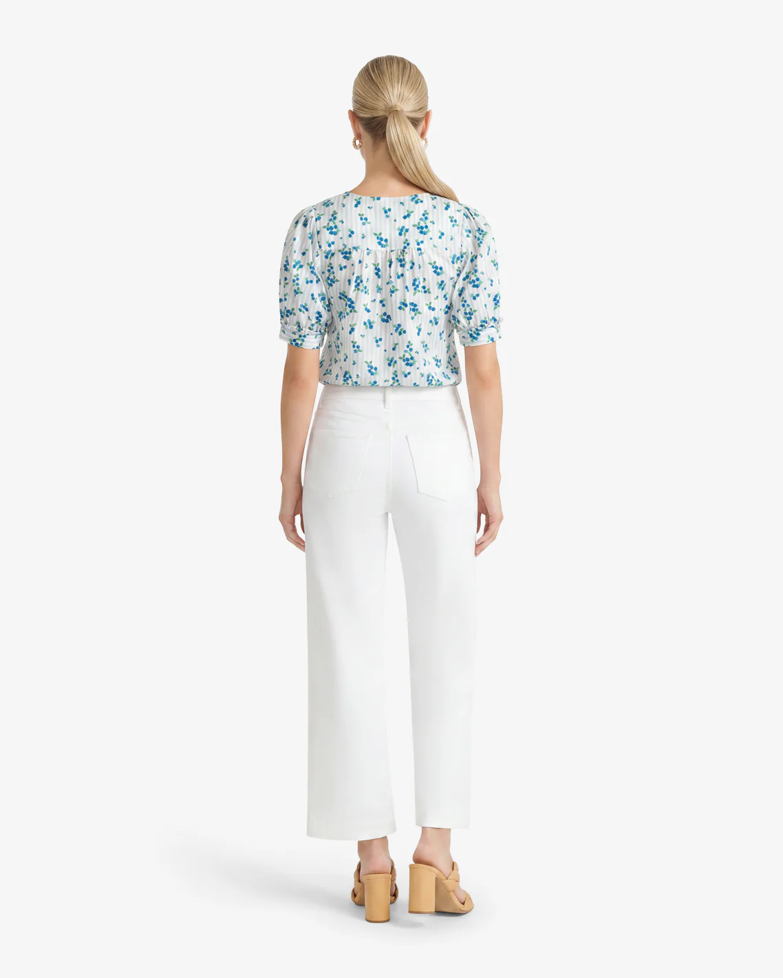 Wide Leg Jeans in White Denim - Image 3