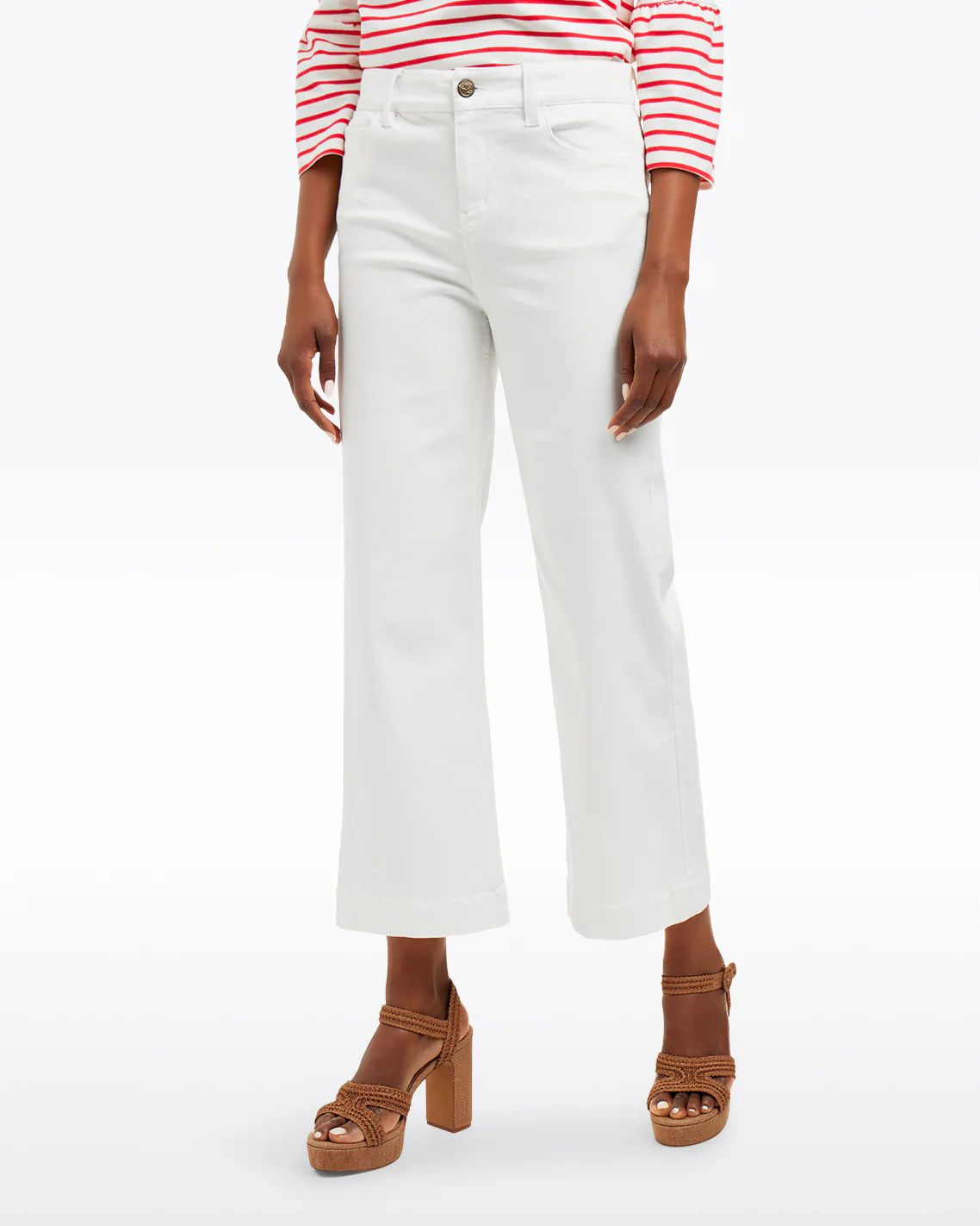 Wide Leg Jeans in White Denim - Image 4